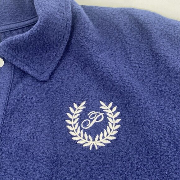 Victoria’s Secret PINK Size M Blue Reverse Fleece Polo Cropped Sweatshirt NWT - Picture 6 of 10